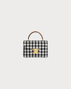 CELINE Nino Bag Vichy Textile & Calfskin(Teen/Black/White)