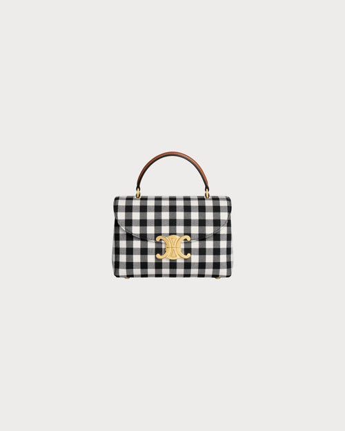 CELINE Nino Bag Vichy Textile & Calfskin(Teen/Black/White)