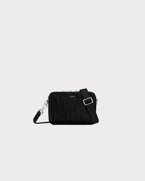 CHRISTIAN DIOR Men's Zipped Pouch with Strap | 迪奧 男仕手袋 (黑色)