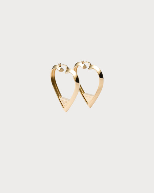 PRADA 1IO148 Metal Heart Earrings | Prada heart-shaped earrings (gold)
