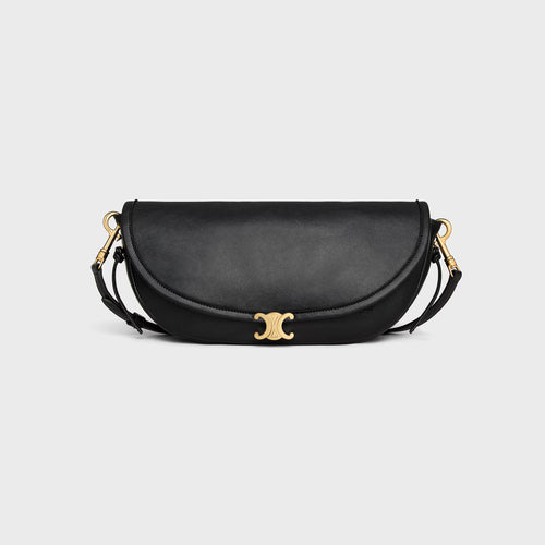 CELINE Little Halfmoon Soft Triomphe in Supple Shiny Lambskin | CELINE Handbag (Small/Black)