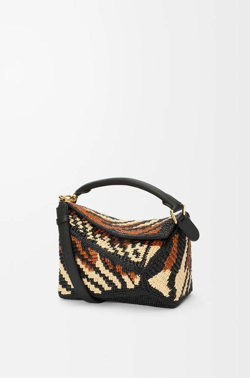 LOEWE Small Puzzle Edge Raffia Bag | 羅意威 草編袋 (拼色)