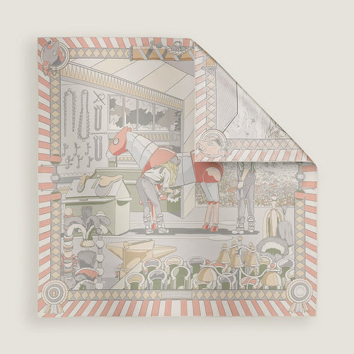HERMES Pony Pit Stop double face scarf 90 | Hermès silk scarf (multicolor)