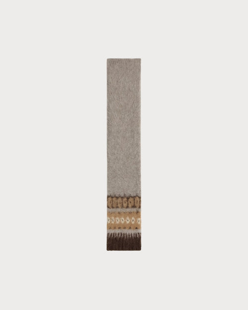 CELINE Scarf in brushed fair isle alpaca wool | 賽琳 頸巾 (米色)
