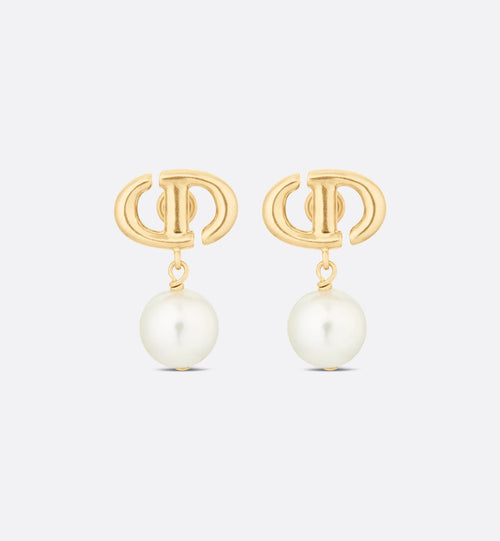 CHRISTIAN DIOR CD Navy Earrings | Dior earrings (gold)