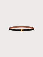 CELINE Triomphe Buckle Reversible Belt Calfskin(18MM/Black/Tan)