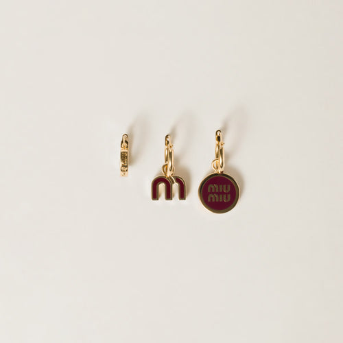 MIU MIU Set of Enameled Metal Earrings | Miu Miu Earrings (Multi-color)