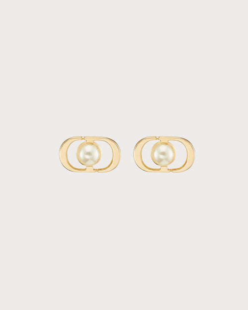 CHRISTIAN DIOR Petit CD Jolie Mini Stud Earrings | Dior Earrings (Gold)