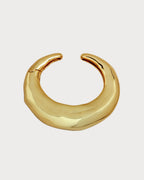 ALEXIS BITTAR Large Molten Hinged Cuff Gold | Bracelet (Large Size/Gold)