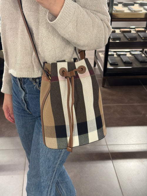 BURBERRY Small Bucket Check Bag | 博柏利 水桶袋 (細碼/啡色)