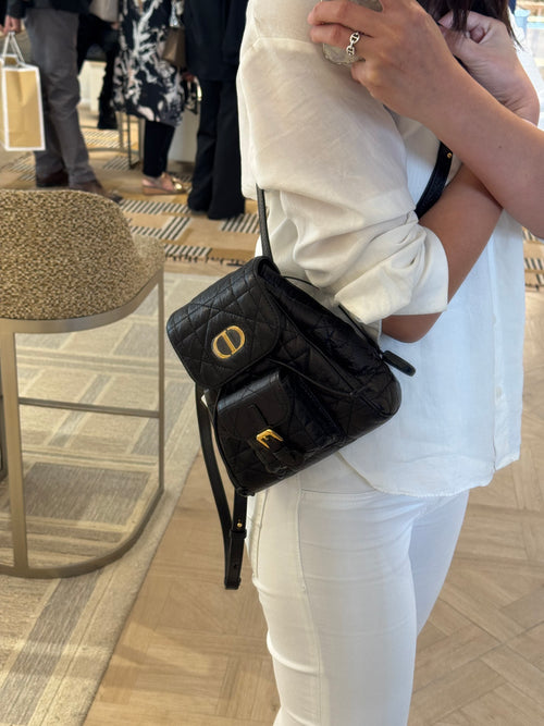 CHRISTIAN DIOR Dior Caro Backpack Macrocannage Lambskin(Nano/3 Colors)