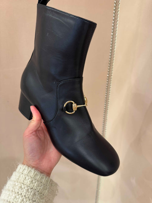 GUCCI Horsebit Ankle Boot(Black)