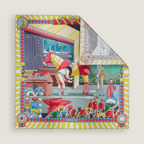 HERMES Pony Pit Stop double face scarf 90 | Hermès silk scarf (multicolor)