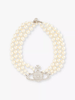 VIVIENNE WESTWOOD Triple-Row Faux-Pearl Orb Pendant Choker | 西太后 珍珠頸鏈 (多色)