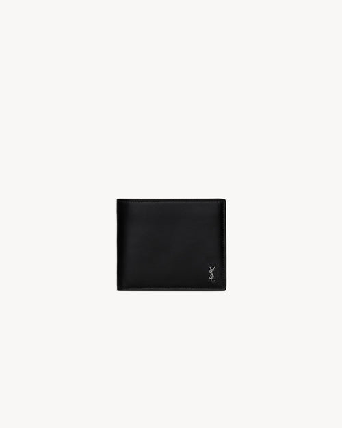 YSL SAINT LAURENT Men's Tiny Cassandre East/West Wallet In Matte Leather | 聖羅蘭 男仕銀包 (黑色)