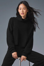 ALO YOGA Cashmere Plush Waffle Turtleneck Pullover | 羊絨絨毛格紋高領套頭上衣 (多色) - LondonKelly 英國名牌代購