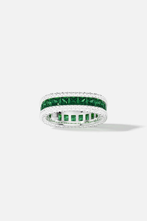 APM MONACO A22334XKG Green Pave Ring | 綠色鑲石戒指 (銀色) - LondonKelly 英國名牌代購