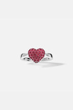 APM MONACO A23916KR Fuchsia Heart Ring | 桃紅愛心戒指 (銀色) - LondonKelly 英國名牌代購