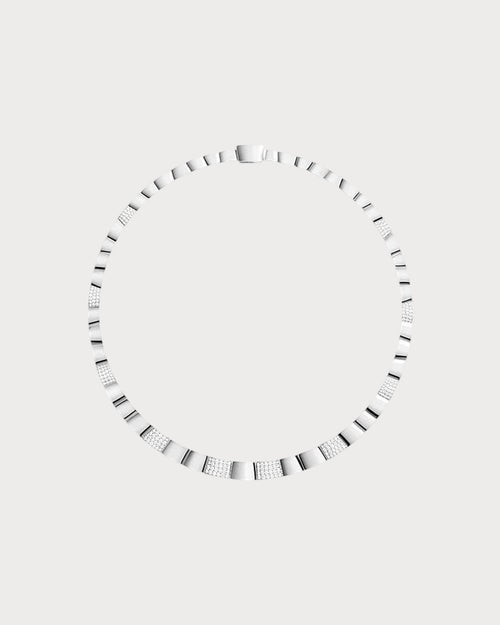 APM MONACO AC8080OX Pave Choker | 鋪鑽頸鏈 (銀色) - LondonKelly 英國名牌代購