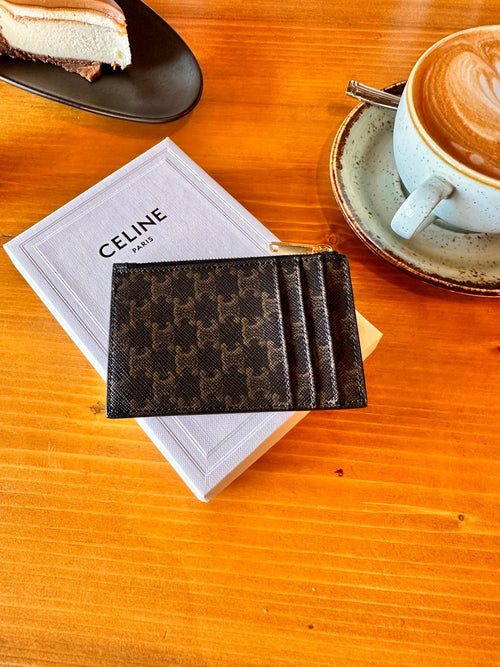 CELINE Triomphe Canvas Zipped Card Holder | 賽琳 拉鏈卡套 (多色) - LondonKelly 英國名牌代購