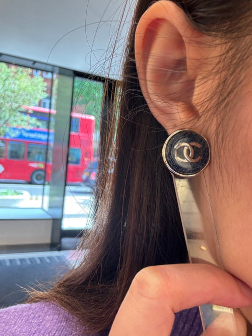CHANEL Denim CC Earrings | 香奈兒 耳環 (藍色) - LondonKelly 英國名牌代購