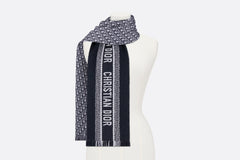 CHRISTIAN DIOR Oblique University Reversible Scarf | 迪奧 頸巾 (藍色) - LondonKelly 英國名牌代購