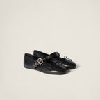 MIU MIU Crackle Leather Ballerinas | Crackle Leather Ballerinas (Black)