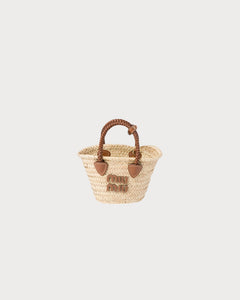 MIU MIU Mini Woven Fabric Handbag | 繆繆 草編袋 (Tan)