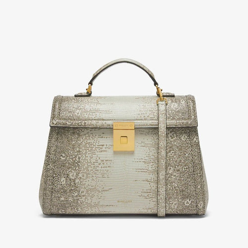 DEMELLIER The Midi Paris Natural Lizard - Effect | 手袋 (灰白色) - LondonKelly 英國名牌代購