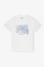 GANNI White Jersey Tattoo Lace T-shirt | 短袖上衣 (白色) - LondonKelly 英國名牌代購