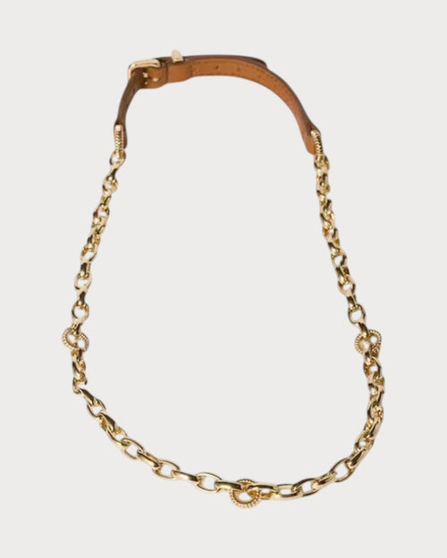 MIU MIU Metal and Leather Necklace | 繆繆 頸鏈 (金色) - LONDONKELLY 英國名牌代購