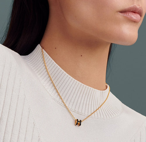 HERMES Gold Mini Pop H Necklace | Hermès Necklace (Mini/Multicolor)
