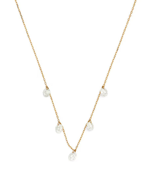 PERSEE Yellow Gold and Diamond 5 - Stone Danae Necklace | 黃金鑽石5顆石達娜伊項鍊 (黃金) - LondonKelly 英國名牌代購