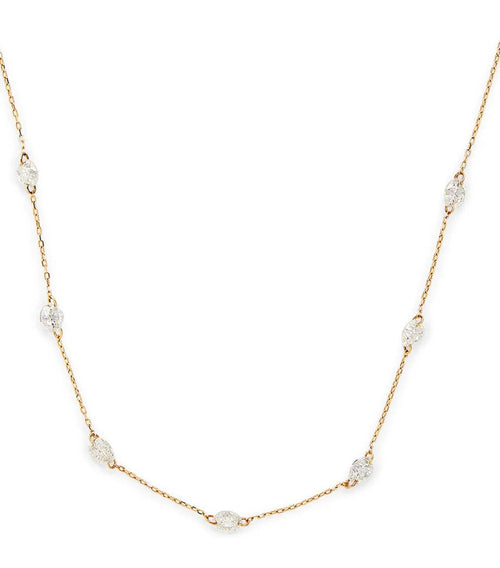 PERSEE Yellow Gold and Diamond 7 - Stone Danae Necklace | 黃金鑽石七顆石頸鏈 (黃金) - LondonKelly 英國名牌代購