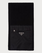 PRADA UMS354 Men's Re - Nylon Gabardine and Wool Scarf | 普拉達 男仕頸巾 (黑色) - LONDONKELLY 英國名牌代購