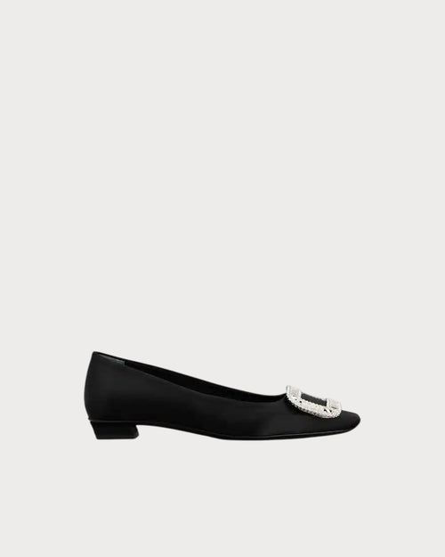 ROGER VIVIER Belle Vivier Ballerinas in Satin | RV 緞面芭蕾平底鞋 (黑色) - LondonKelly 英國名牌代購