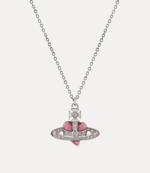 VIVIENNE WESTWOOD New Diamante Heart Pendant Necklace | 西太后 心珍頸鏈 (粉紅色) - LondonKelly 英國名牌代購