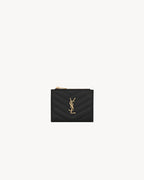 YSL SAINT LAURENT Cassandre Matelasse Bi - Fold Wallet In Grain Leather | 聖羅蘭 銀包 (黑色) - LONDONKELLY 英國名牌代購