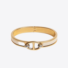 HERMES Mini Clic Chaine d'Ancre Bracelet | 愛馬仕 金色手鐲 (迷你/White)
