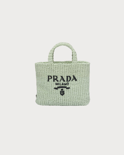 PRADA Small Raffia Tote Bag | 普拉達 草編袋 (Aqua)