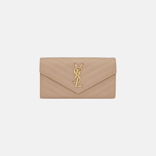 YSL Cassandre Matelasse LARGE Flap Grain Leather Wallet (Many Colours) - LONDONKELLY