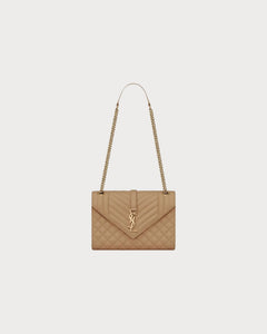 YSL Envelope MEDIUM Grain Leather Chain bag (Many Colours) - LONDONKELLY