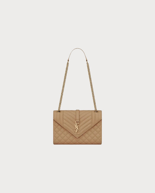 YSL Envelope MEDIUM Grain Leather Chain bag (Many Colours) - LONDONKELLY