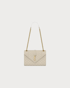 YSL Envelope MEDIUM Grain Leather Chain bag (Many Colours) - LONDONKELLY