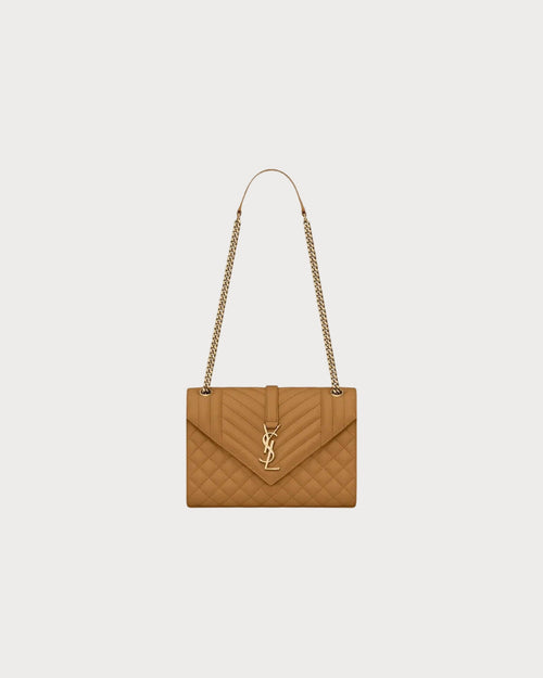 YSL Envelope MEDIUM Grain Leather Chain bag (Many Colours) - LONDONKELLY