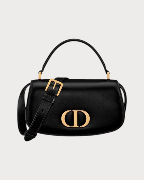 CHRISTIAN DIOR 30 Montaigne Avenue Top Handle Bag Calfskin(Small/Black)