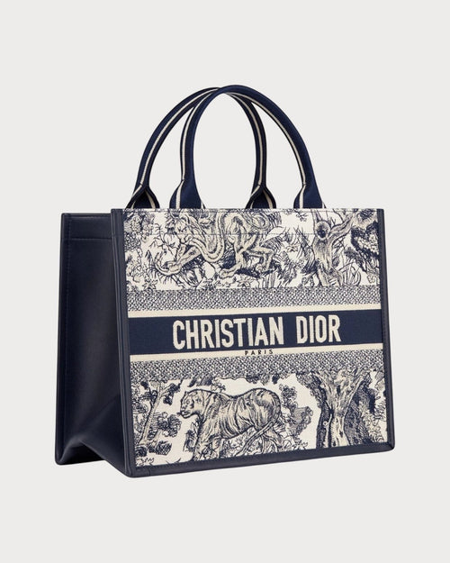 CHRISTIAN DIOR Dior Book Tote Cowhide Leather(Medium/Blue)