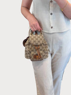 GUCCI Bamboo Backpack GG Canvas(Mini/Brown)