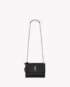 YSL SAINT LAURENT Sunset Medium In Smooth Leather | Saint Laurent Handbag (Black)