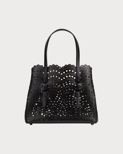 ALAIA Mina 25 Bag In Vienne Wave Calfskin | 手提袋 (黑色) - LondonKelly 英國名牌代購
